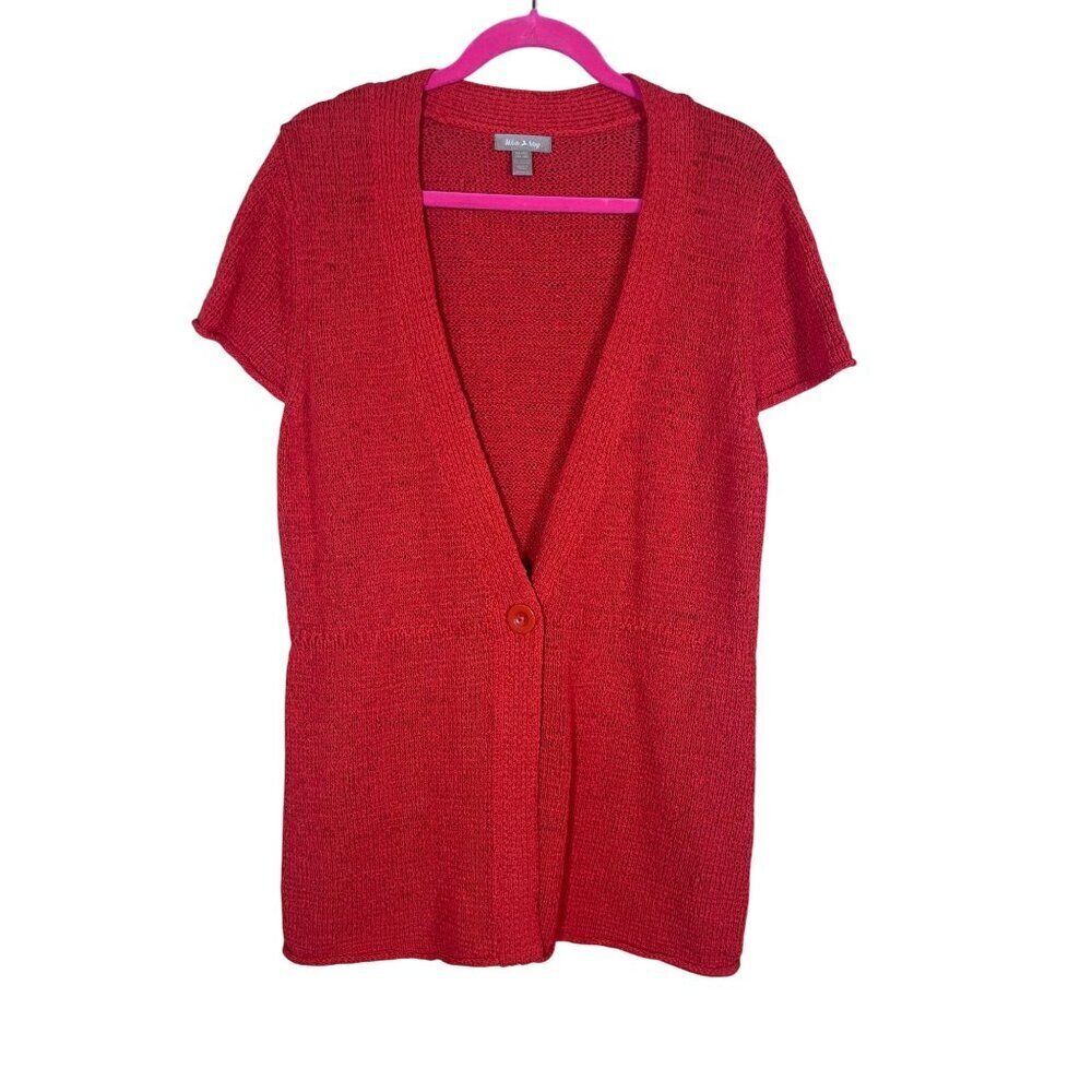 Knit Sweater‎ XL Orange Boho Coastal Hippie Workwear Western Classic Preppy 80s